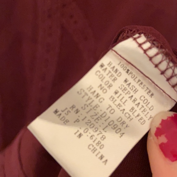 Anthropologie ENTRO Burgundy Crochet Lace Tunic DRESS SZ L HOLIDAY BOHO - Picture 14 of 15